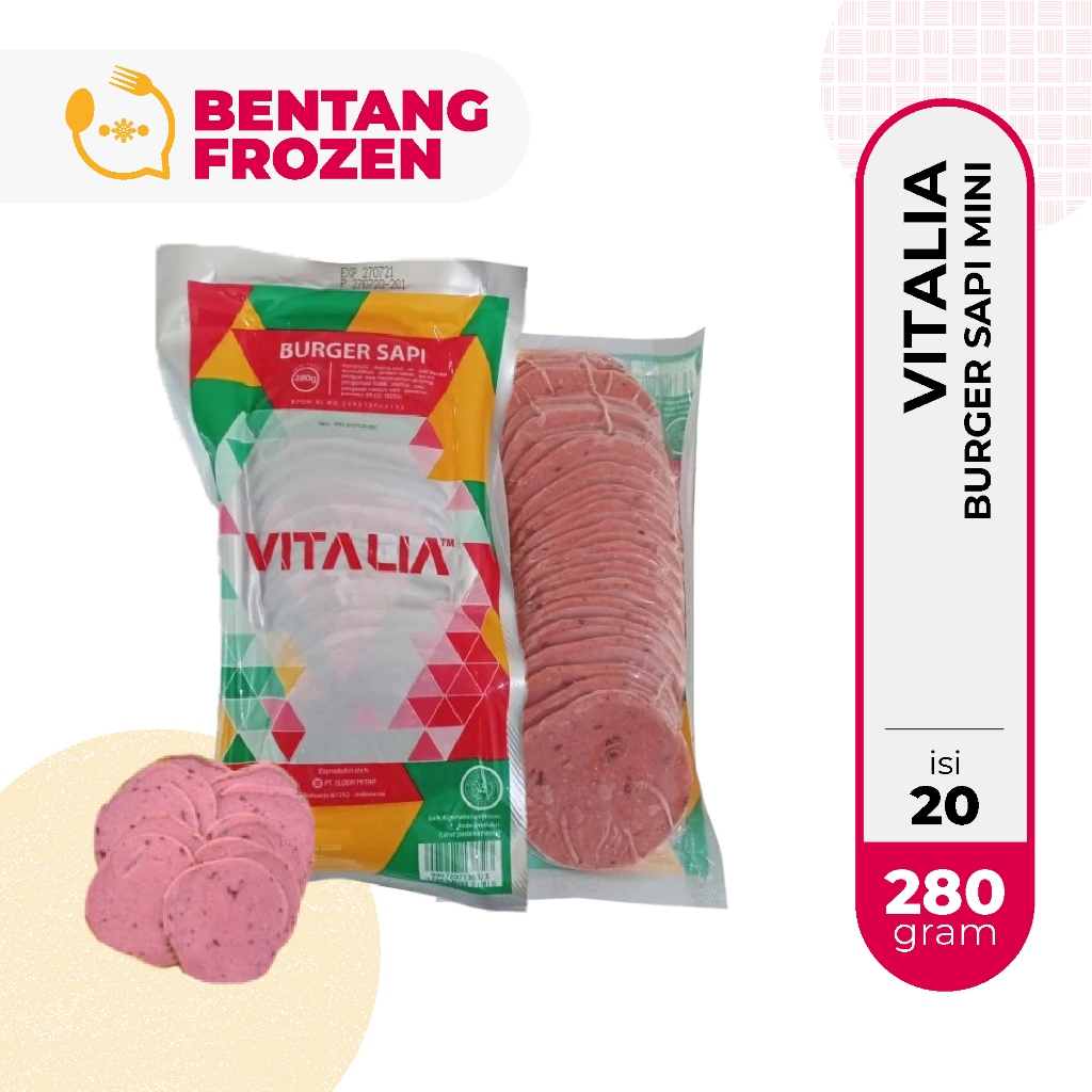 

Vitalia Burger Sapi Mini 280gr Isi 20 / Beef Burger Mini