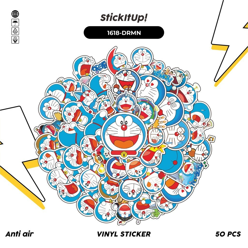 

COD✨ 100 Pcs Stiker Pack Doraemon v2 Lucu Aesthetic Vynil Waterproof untuk Freebies Sticker Buku Journal Casing HP Laptop