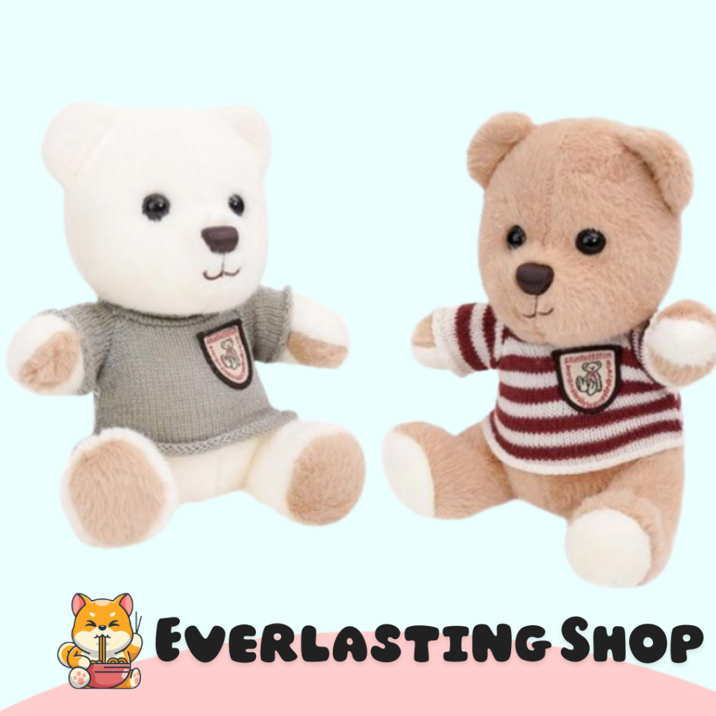 KKV Oh Some Mainan Boneka Beruang Teddy Bear Sweater Plush Doll Boneka Cokelat Putih