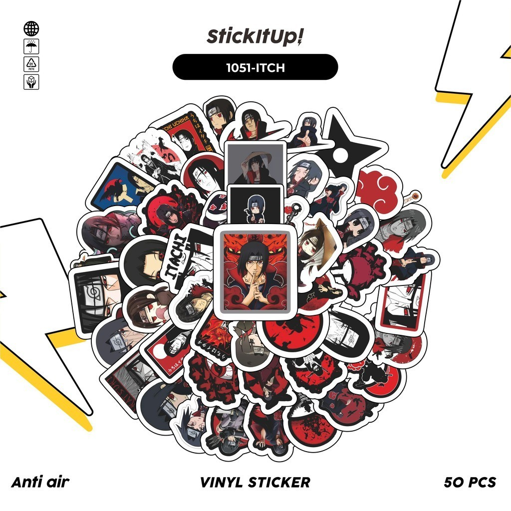 

COD✨ 100 Pcs Stiker Pack Uchiha Itachi Lucu Aesthetic Vynil Waterproof untuk Freebies Sticker Buku Journal Casing HP Laptop