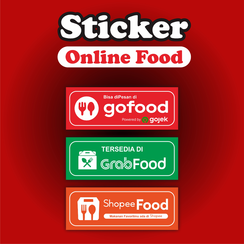 Sticker Online Food, Sticker Kaca,Sticker Etalase, Sticker Go Food, Sticker, Shoppe Food, Sticker Gr