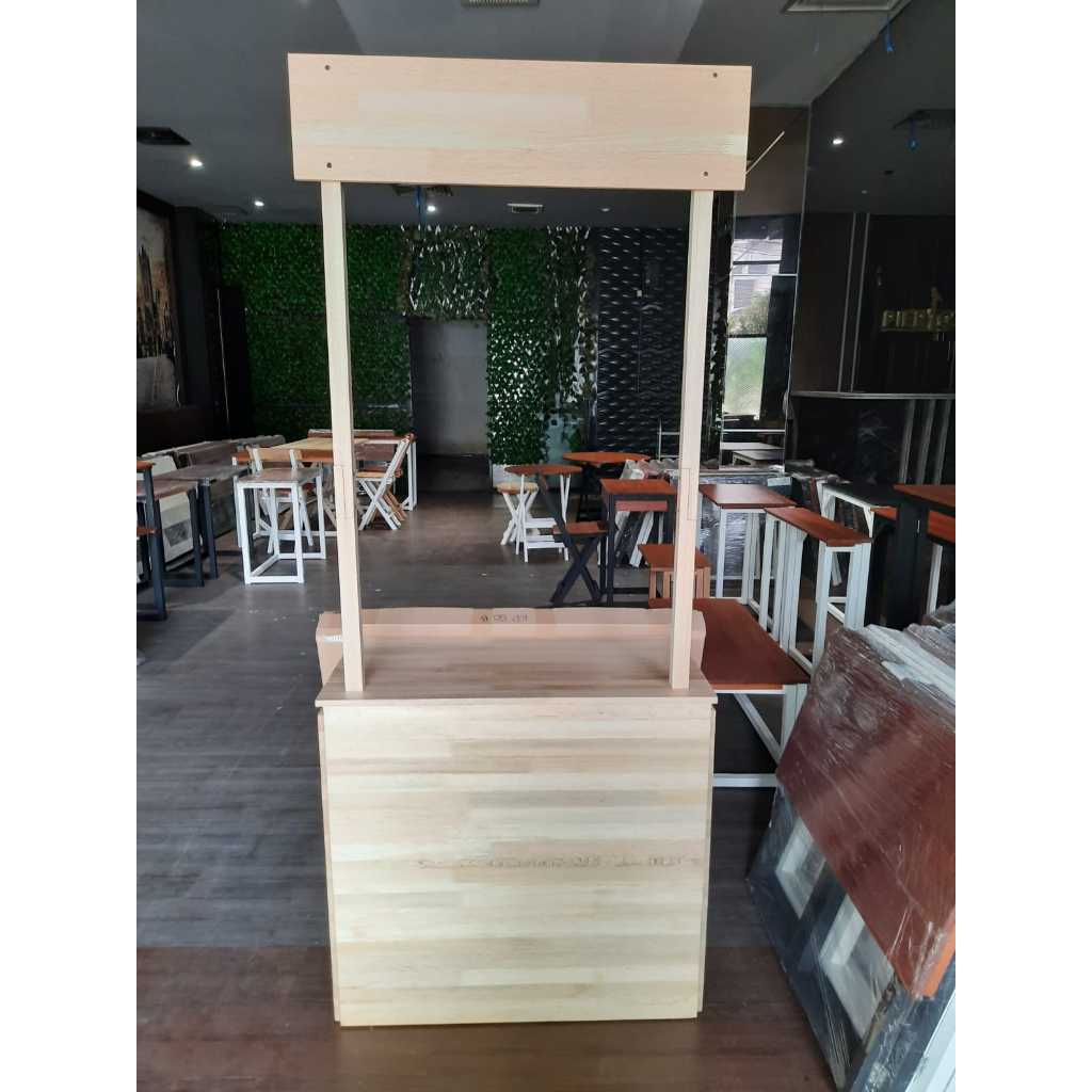Booth Portable Lipat Custom Pesanan / Gerobak Lipat Full Kayu Solid
