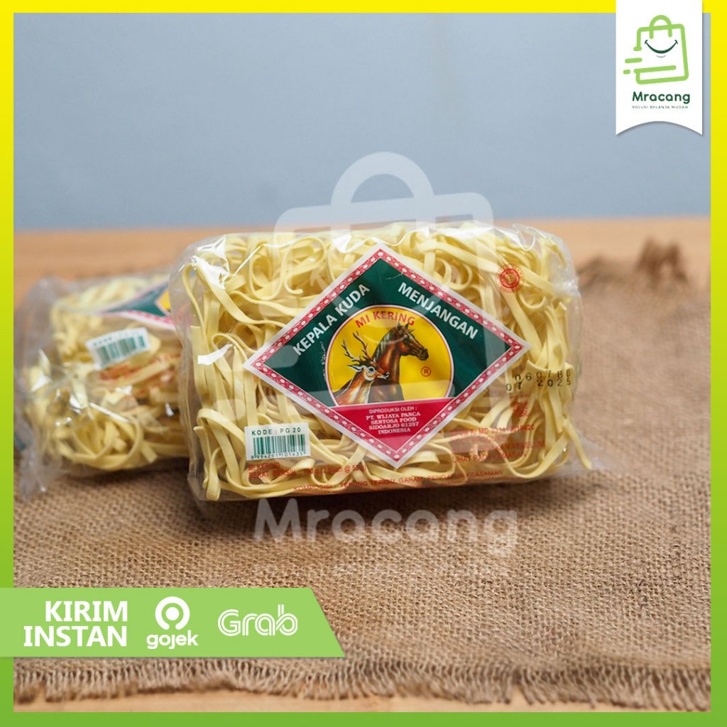 

Mie Kepala Kuda Menjangan Pipih 100gr isi 2keping / Mie Kering / Mi Kuda Menjangan