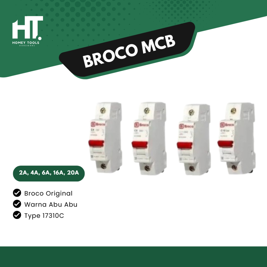 BROCO Mcb 2A 4A 6A 10A 16A 20A / Saklar Listrik / Mcb Broco Ampere