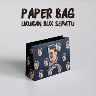 

PAPERBAG CUSTOM FOTO/ WAJAH ukuran BOX SEPATU gratis desain