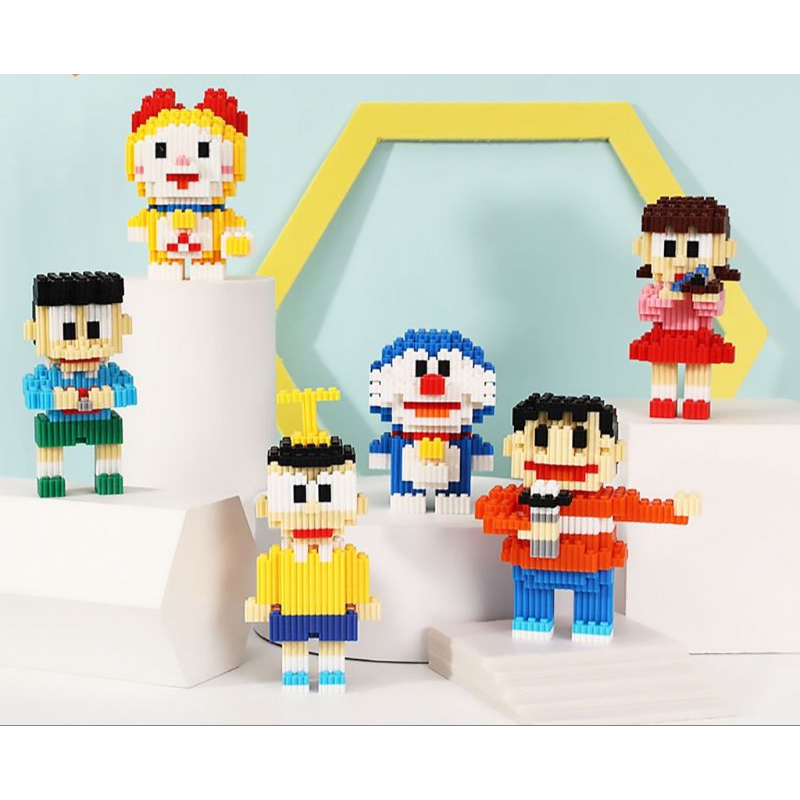 Nano Blocks Doraemon 6041-44-45 Mini 3D Model, Mainan Blok Susun, Bricks Konstruksi DIY Doraemon Fig
