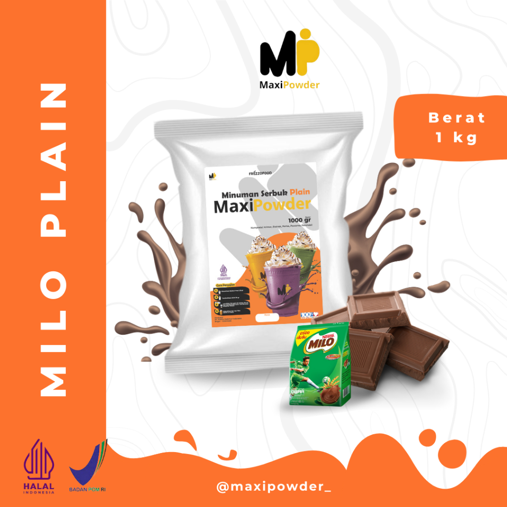 

Bubuk Minuman Rasa PLAIN MILO 1kg / Minuman Kekinian Milo Termurah / MaxiPowder