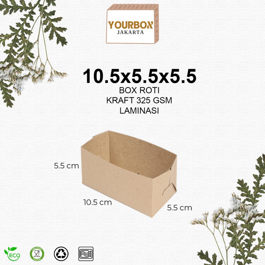 Box Kotak Roti Bread Toast Paper Tray 10,5x5,5x5,5 LAMINASI