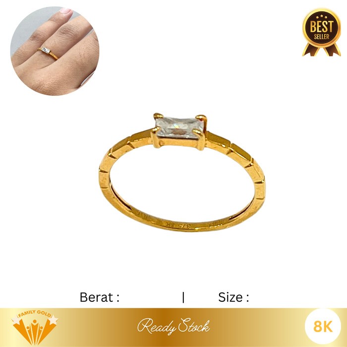 Cincin Emas Kadar 8K Model Ukir Cuse Family Gold