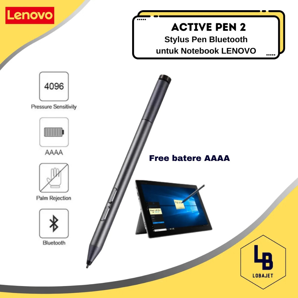 LENOVO Active Pen 2 - Stylus Pen Bluetooth untuk Notebook LENOVO