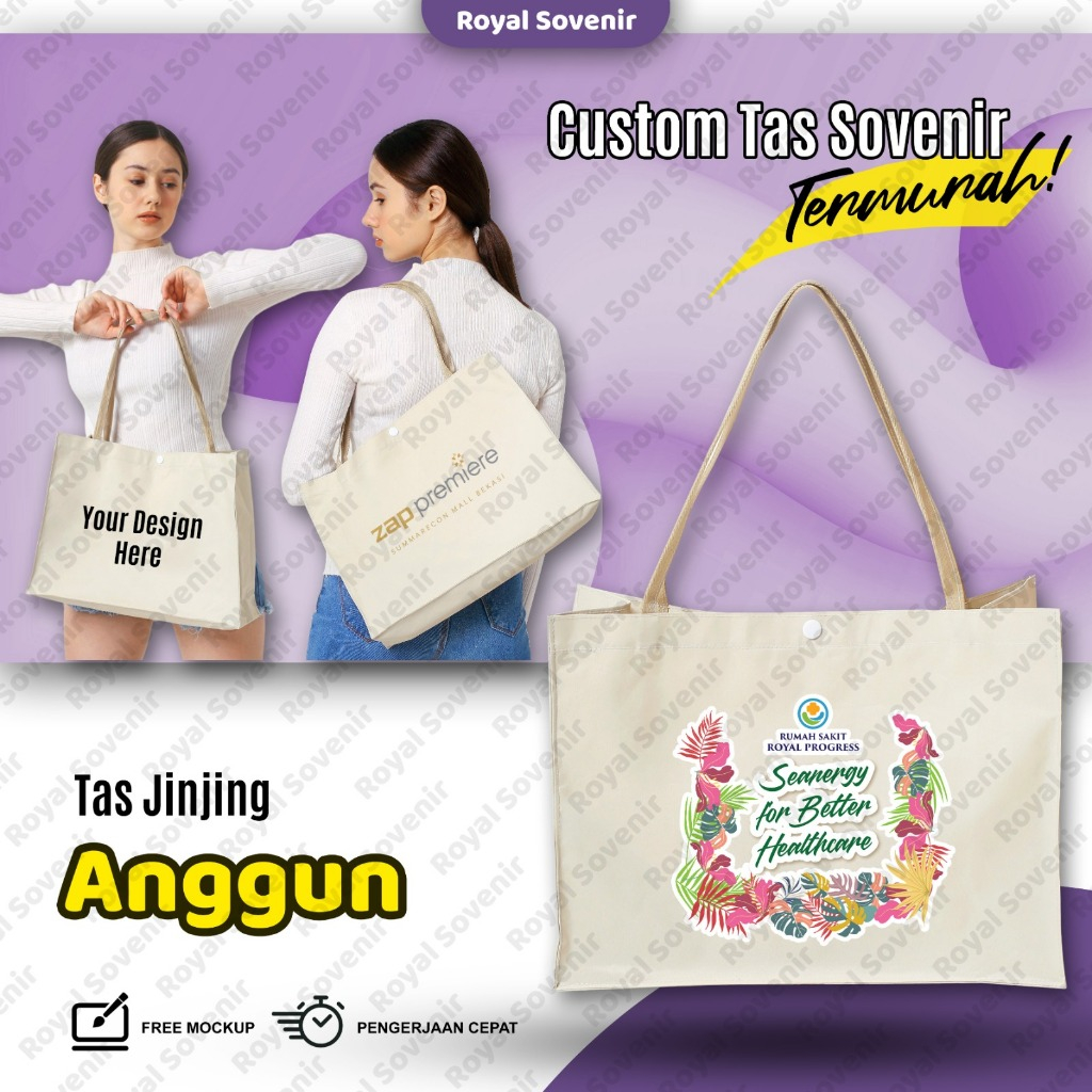 

Royal Sovenir-Tas Sovenir Seminar Ulangtahun Pernikahan-Sablon-Anggun-Cream