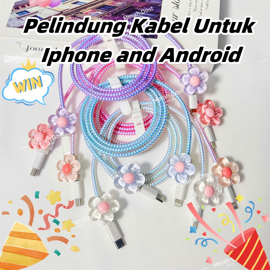Pelindung Kabel Untuk Iphone and Android Universal Motif Kartun Lucu