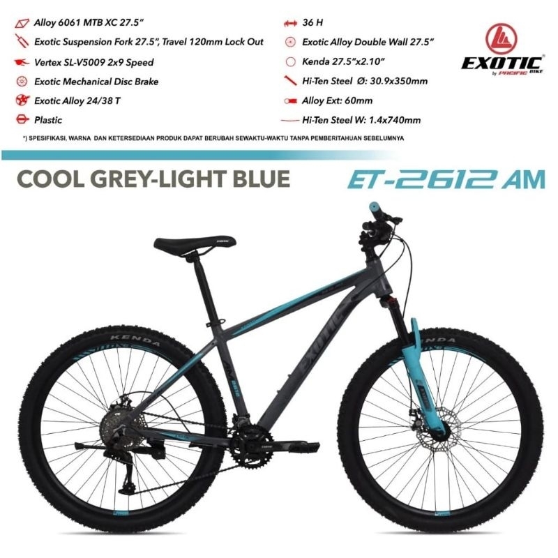 SEPEDA GUNUNG EXOTIC 2612 AM MTB MOUNTAIN BIKE SEPEDA GUNUNG PACIFIC