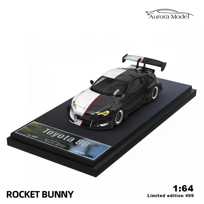 Aurora Model 1:64 PANDEM Rocket Bunny Toyota 86 Black White Limited