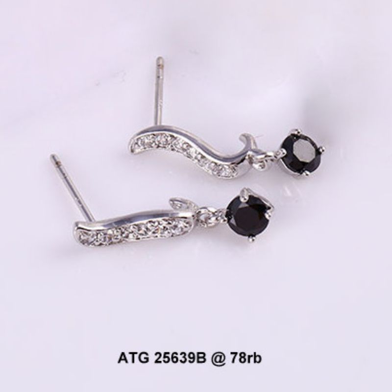 anting kerabu giwang 25639b xuping putih mata hitam