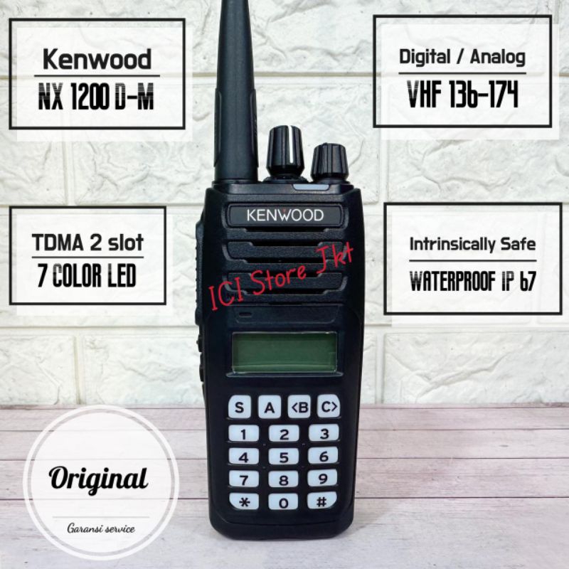 Kenwood NX-1200D-M Radio HT Digital DMR dengan 260 Preset Stasiun FM