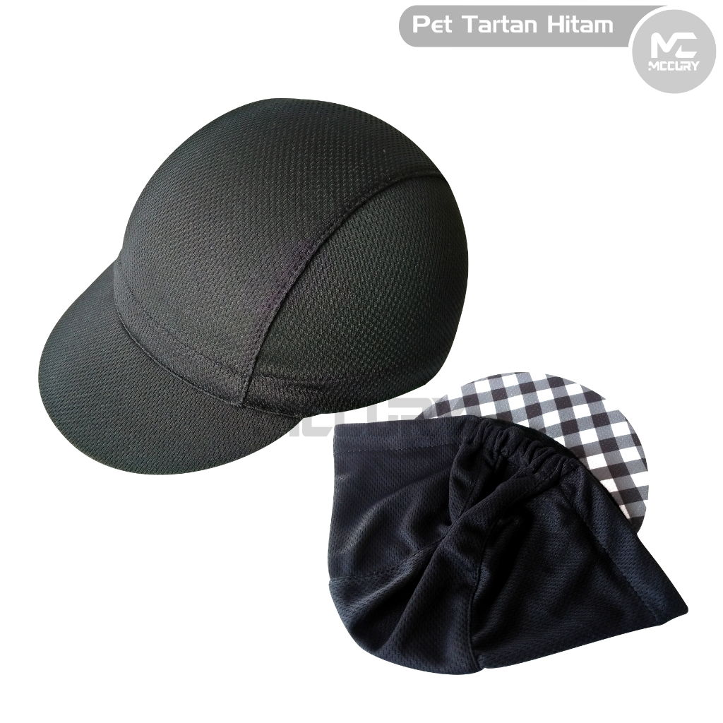 Topi Sepeda Lari Jogging Hitam Pria Wanita Original