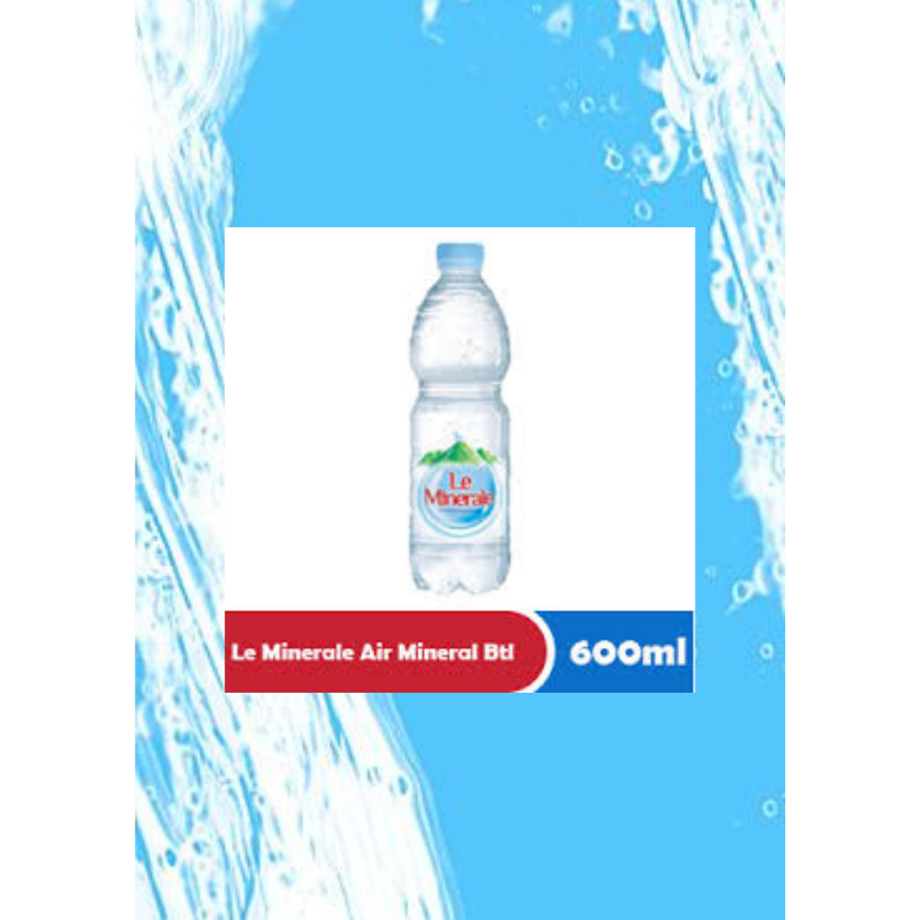 

Le Minerale Air Mineral Botol 600 ml (1 Dus isi 24 Botol)