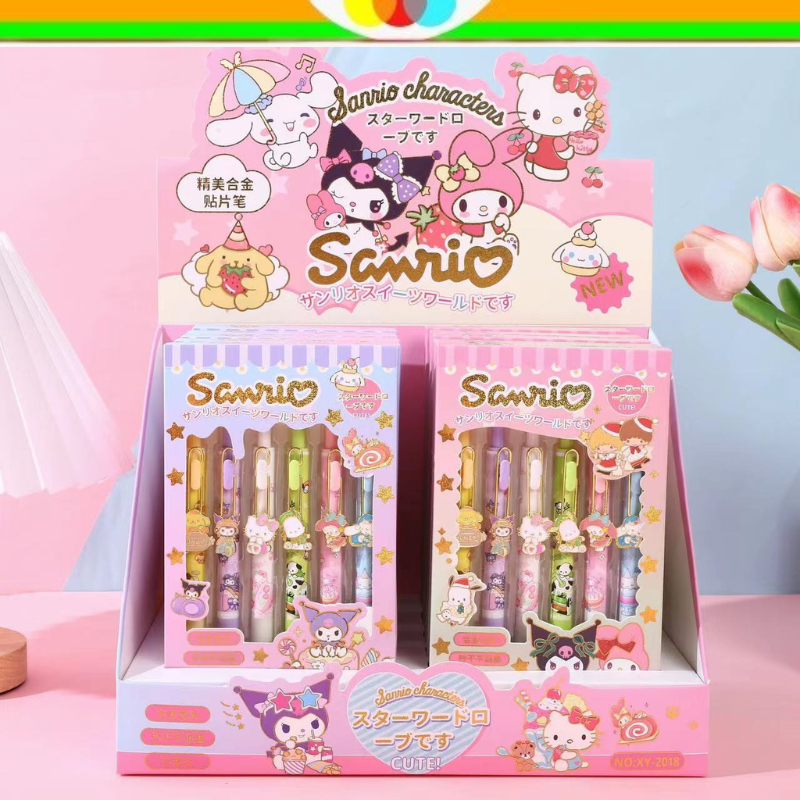 

SKM|PULPEN BOX SANRIO ISI 6 MOTIF SANRIO | PULPEN GEL TINTA HITAM 05MM SANRIO | POCACCO | HELLOKITTY | CINAMORROL | MELODY | KUROMI | POMPOMPURIN | KADO ULANG TAHUN ANAK | BIRTHDAY GIFT