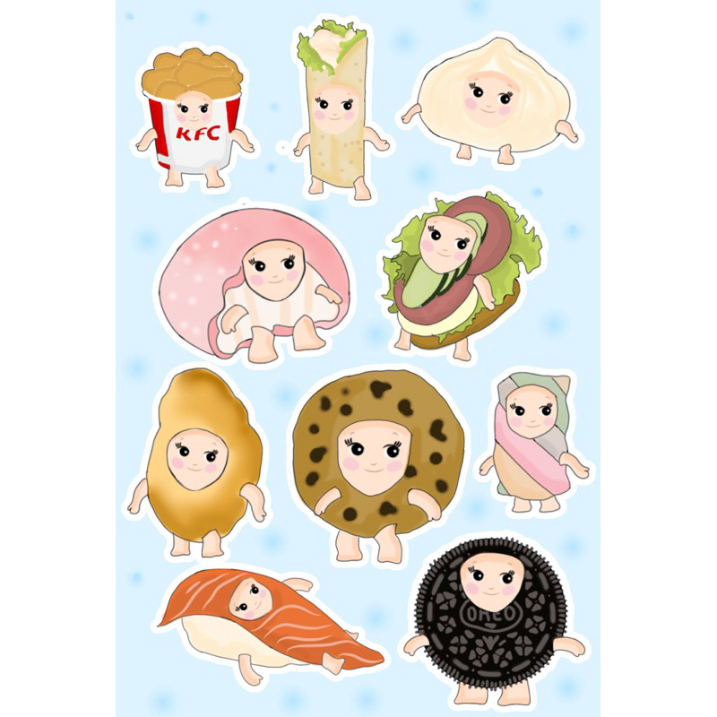 

sticker sony angel versi makanan gemes
