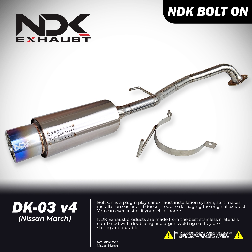 NDK KNALPOT BOLT ON NISSAN MARCH NDK VARIAN KNALPOT RACING MOBIL SEMUA NISSAN MARCH NDK EXHAUST