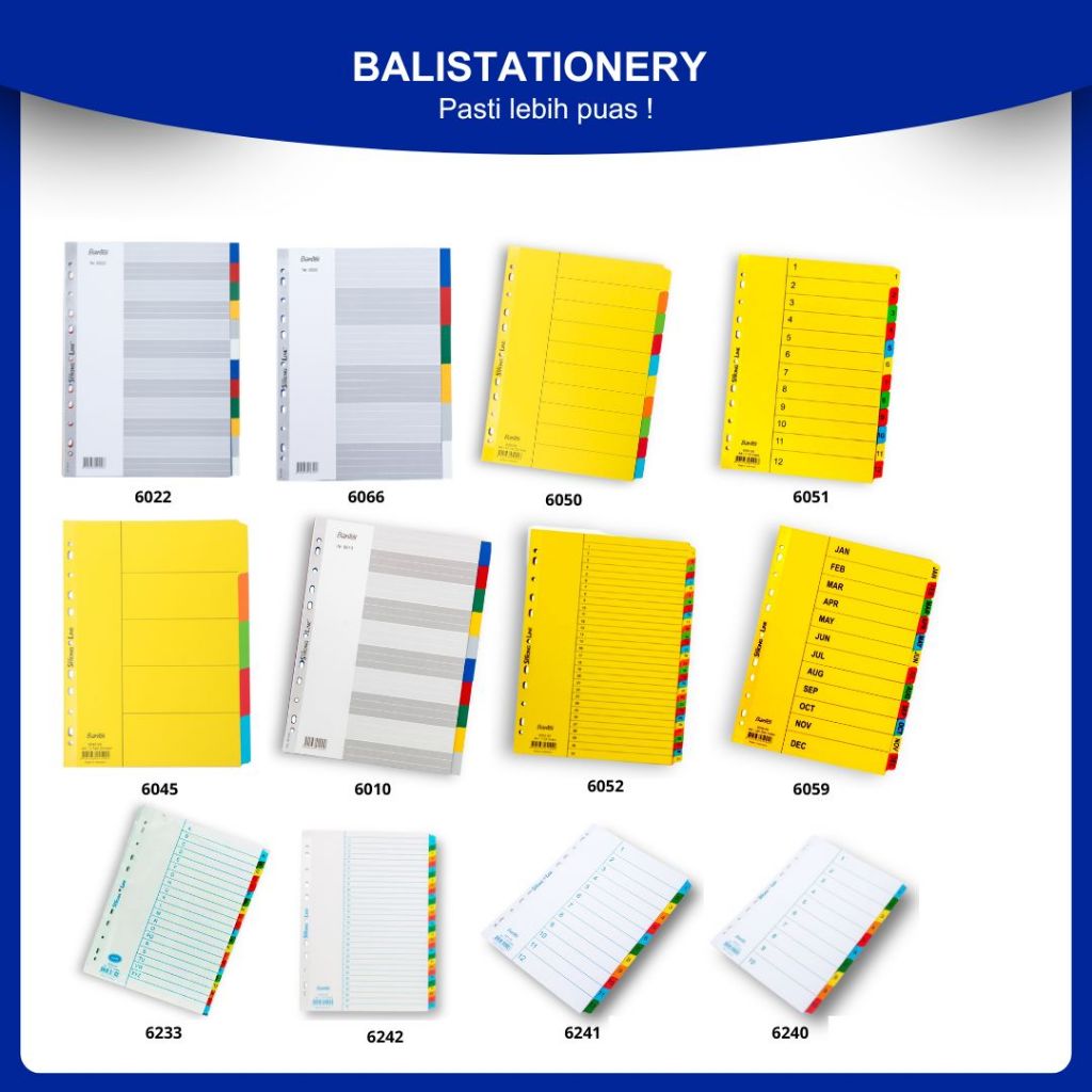 

Index Mylar A4 Bantex