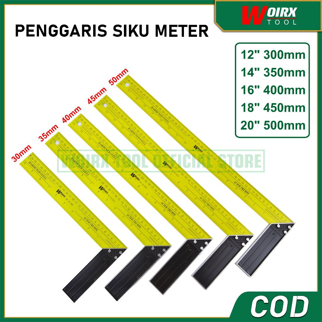 

WOIRX TOOL Penggaris Siku Tukang 12" 14" 16" 18" 20