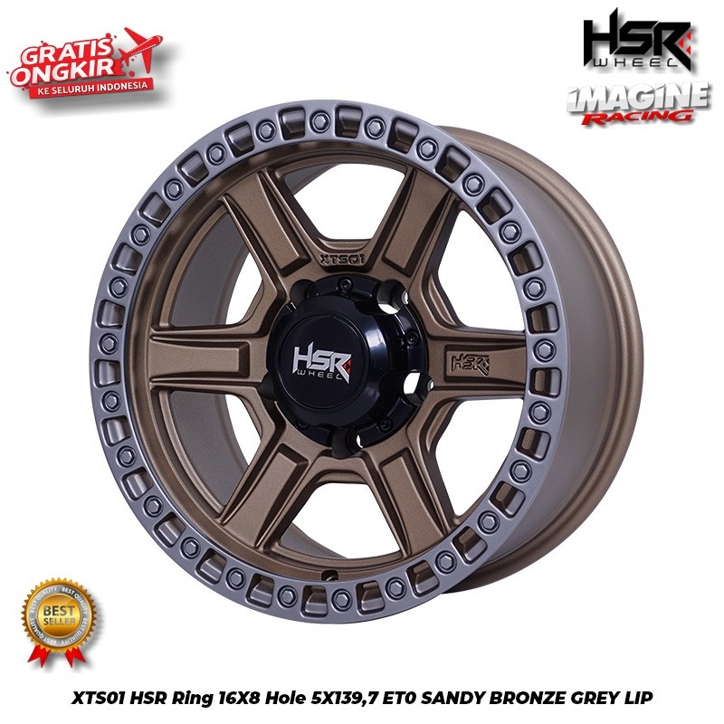 Velg mobil offroad hsr xts01 ring 16 hole 5x139,7 taft jimny katana feroza