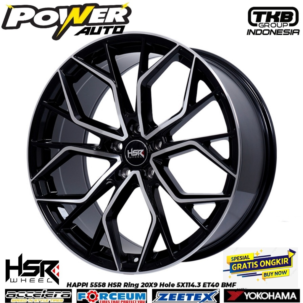 VELG MOBIL OUTLANDER INNOVA CIVIC RING 20 LEBAR 9 ET40 HSR HAPPI VELG HSR WHEELS