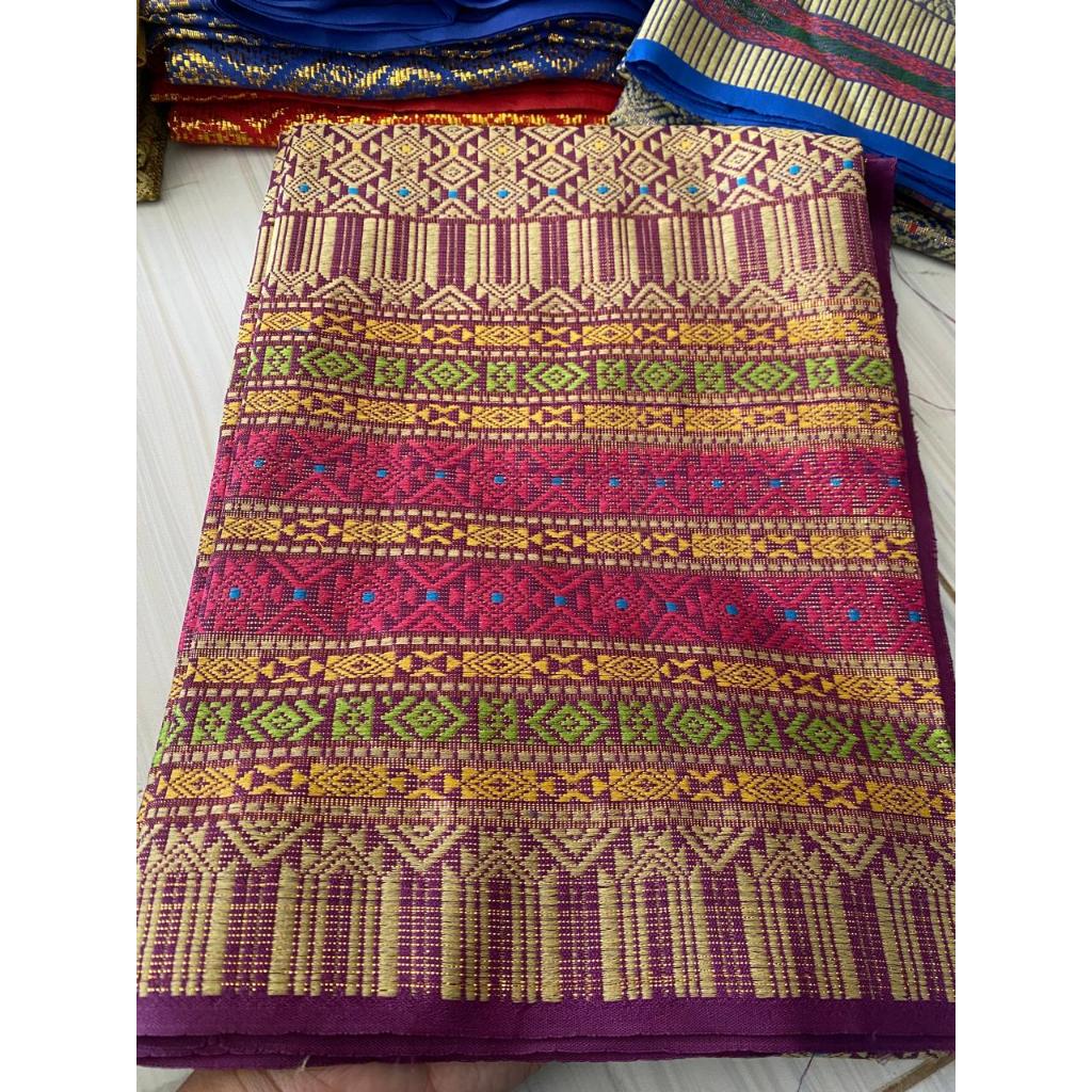 Terlaris Set Kain songket dan Selendang Motif palembang Ungu Muda selendang dan sarung, kain songket