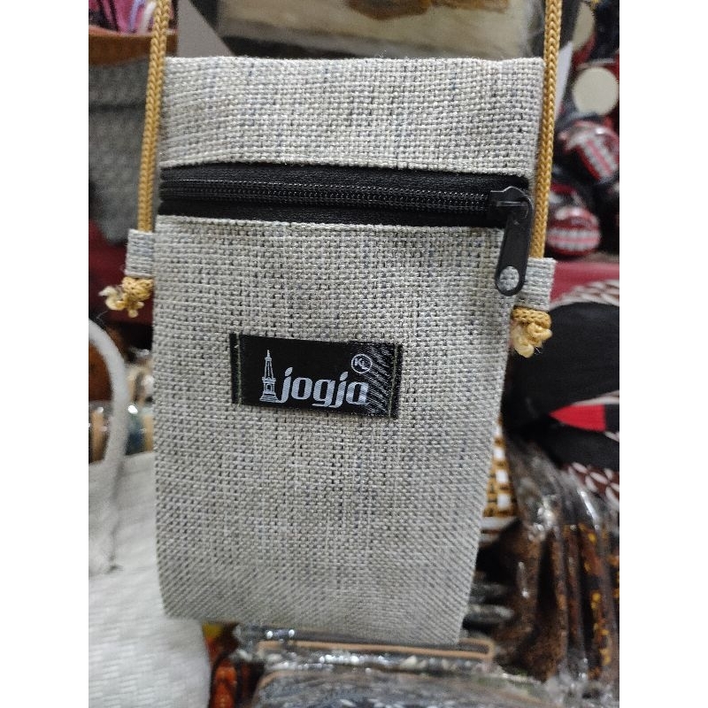 Sling Bag Hp gail /goni premium resleting depan - Tas oleh oleh Jogja