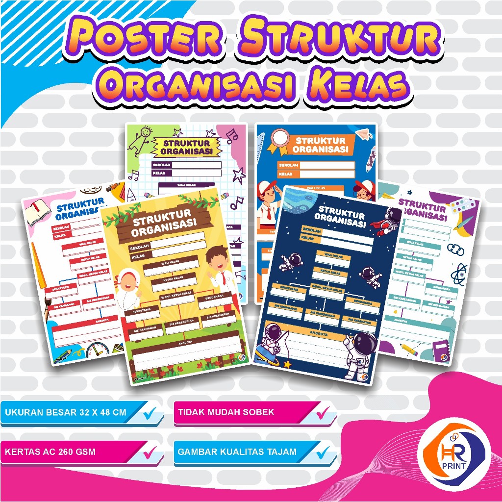 Poster Struktur Organisasi Kelas - Poster Struktur Kelas - Poster Sekolah/Kelas