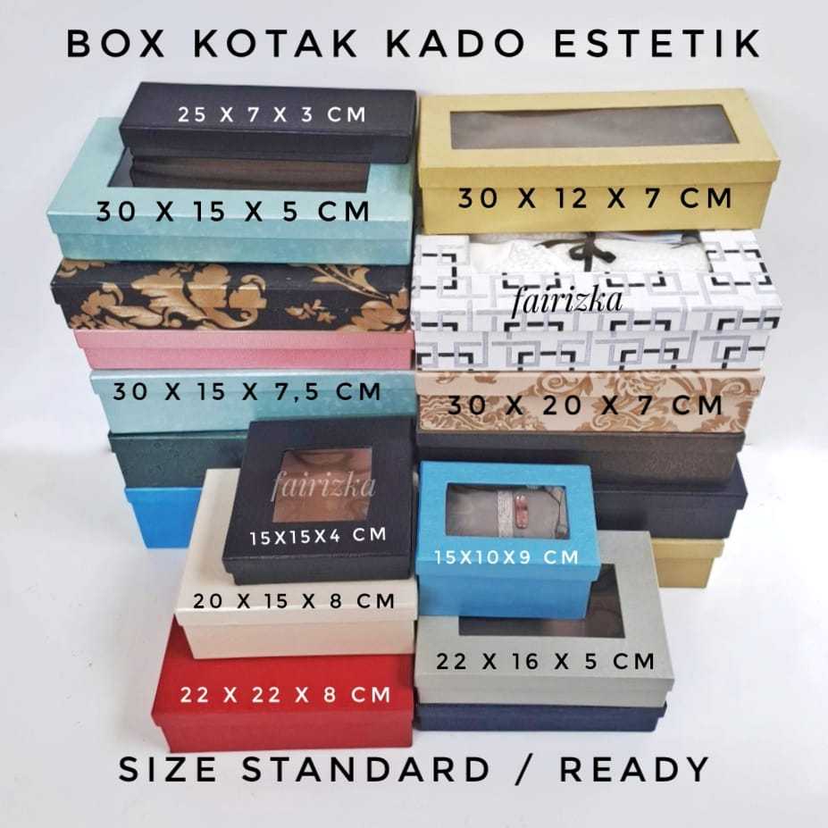 

BOX Kotak Kado Mewah Hardboard Tebal lapis Wallpaper+Mika 30X15X5cm utk Hampers Parcel Beli Min.2Pcs