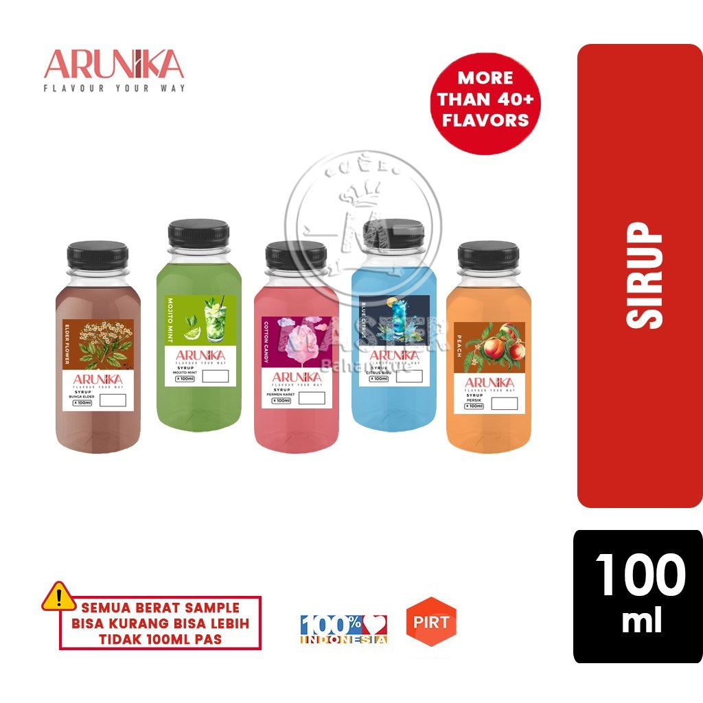 

Sirup Arunika Premium Syrup for Coffee Cocktail Mocktail Drinks Minuman [Repack 100ml]