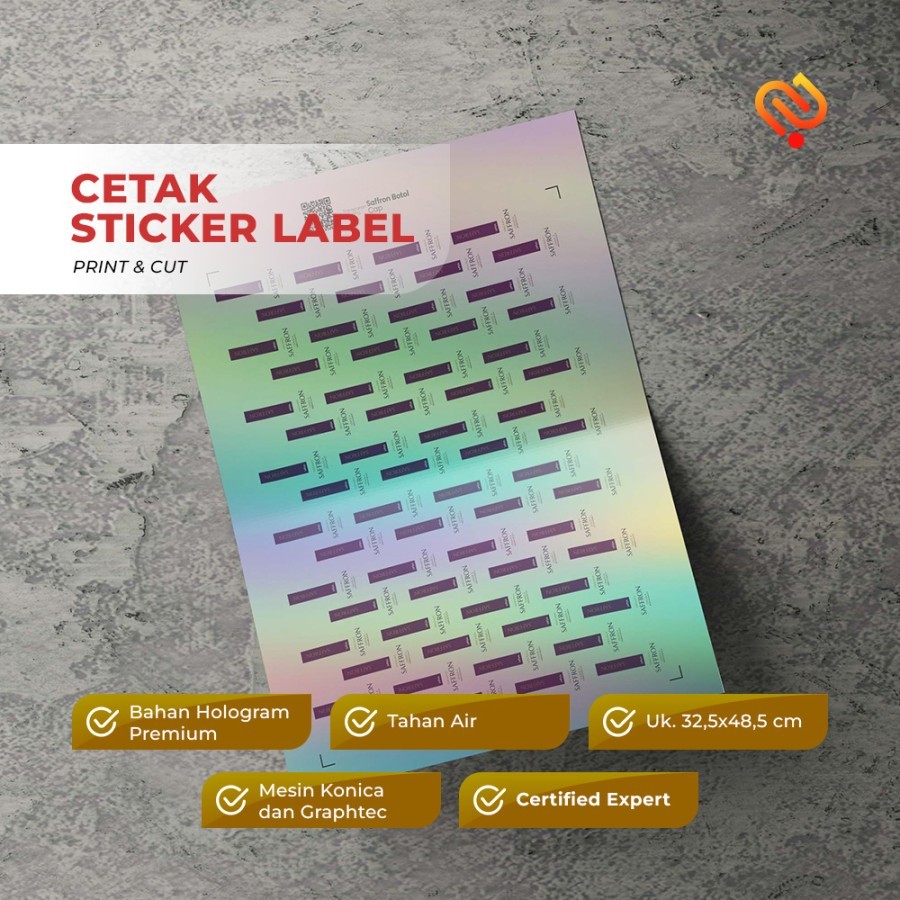 

Cetak sticker hologram + cutting