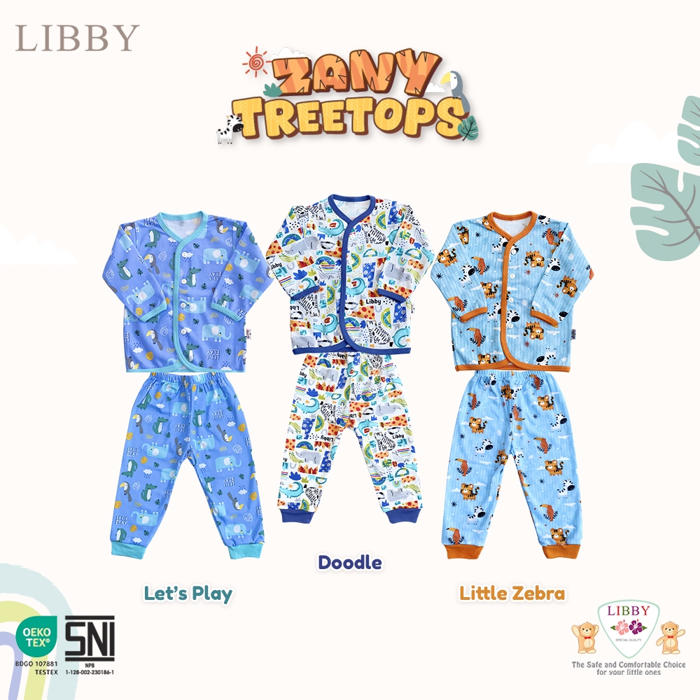Libby - Setelan Baju panjang Bayi celana panjang SML (1 Stel)