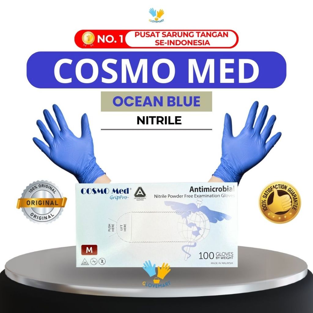 Sarung Tangan Nitrile Cosmo Med / Sarung Tangan Nitrile / Sarung Tangan Antimicrobial