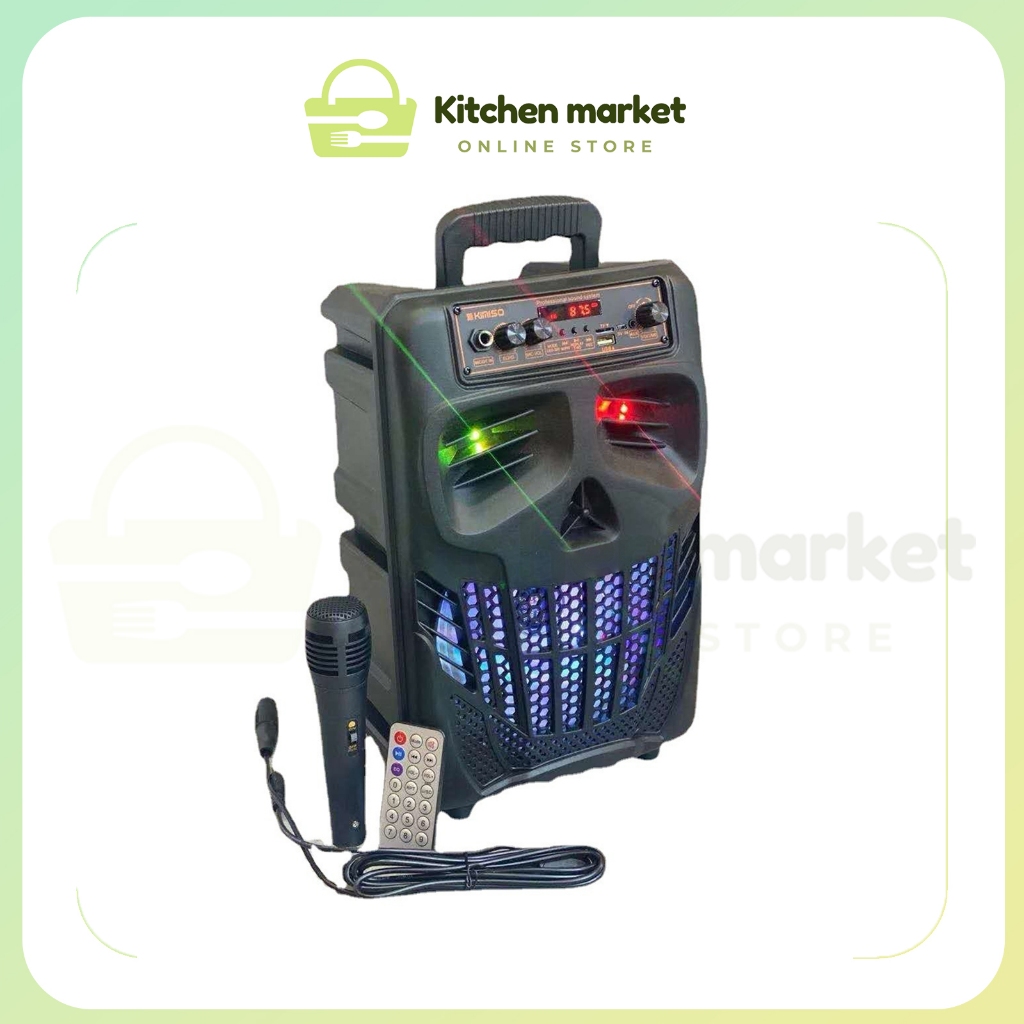 Speaker Bluetooth Karaoke Free Mic 8,5 Inchi Salon Aktif Portable Super Bass Speaker Aktif Wireless