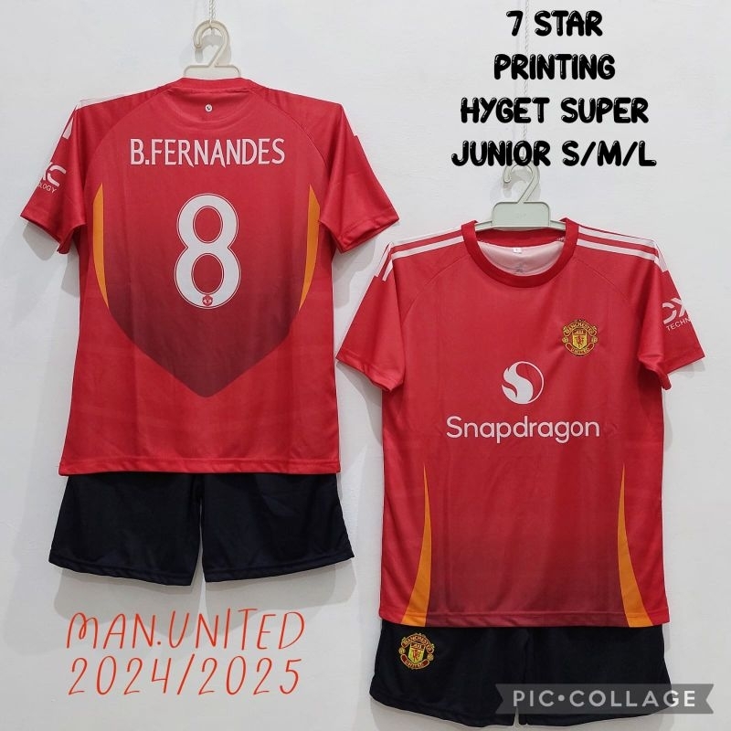 Jersey bola anak Manchester united home 24/25 Fernandez setelan baju bola anak man united