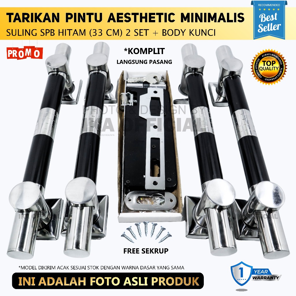 1 set handle pintu rumah 33cm gagang tarikan pintu stainles pegangan pintu minimalis handle pintu ku