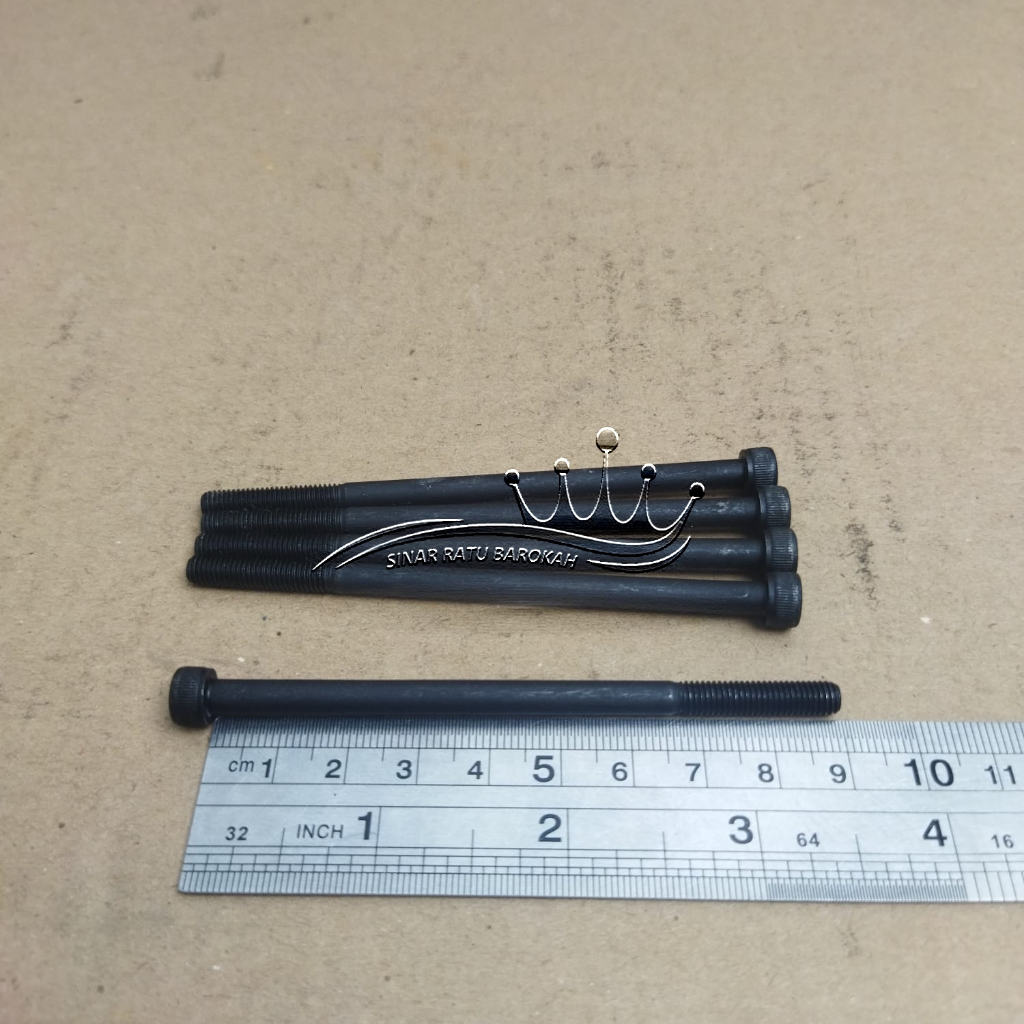 BAUT L M5X90 BAJA PANJANG 9CM 9 CM BAUD L M5 X 90 BAJA KUNCI L4 L 4 KUNCI PAS 8 HALF DRAT WARNA HITA