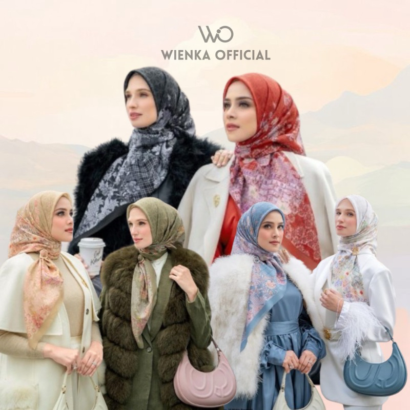 SCARF PREMIUM BUTTON| DENAY VOAL MOTIF | DENAY KW MOTIF TERBARU HIJAB SEGI EMPAT LASERCUT
