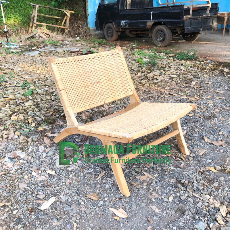 KURSI SANTAI N FULL ROTAN KAYU JATI BARANG MENTAH DERMAGA FURNITURE JEPARA