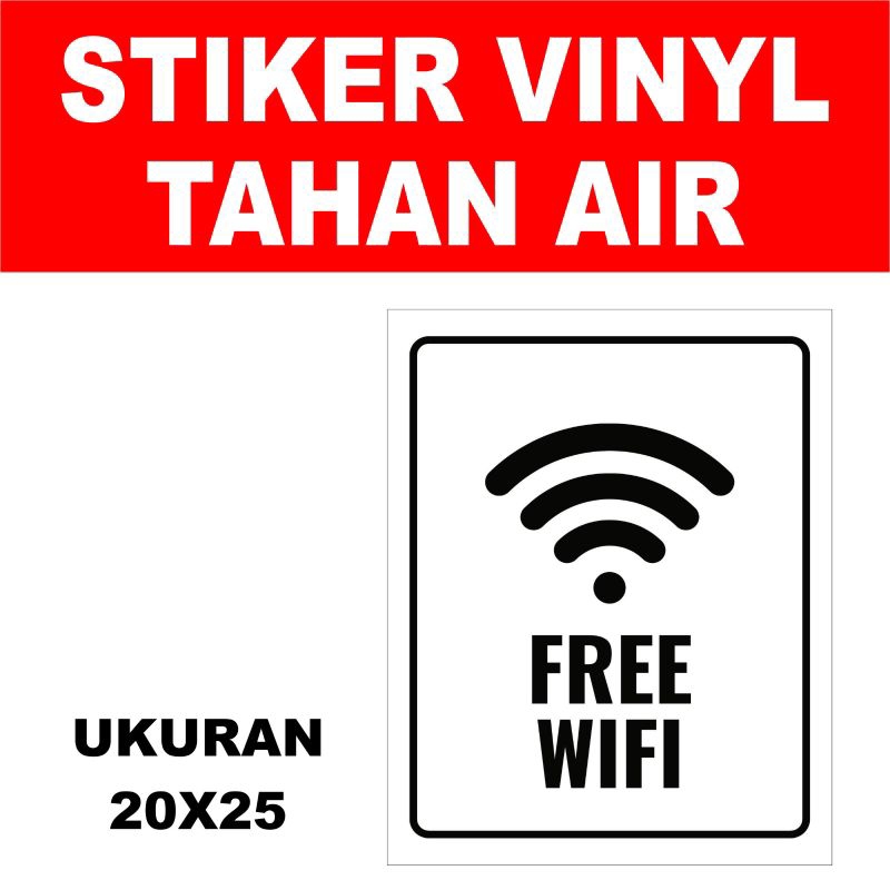 

FREE WIFI UK 20X25CM STIKER SIGN/STIKER PERINGATAN/VINYL/WATERPROOF/LANGSUNG TEMPEL