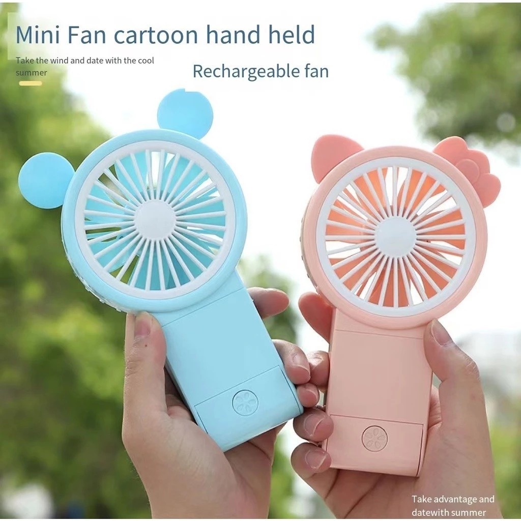 Kaca Rias Kipas Listrik 2-in-1 Lipat Usb Pengisi Daya Portabel Kipas Mini Kipas Angin Listrik Lipat 