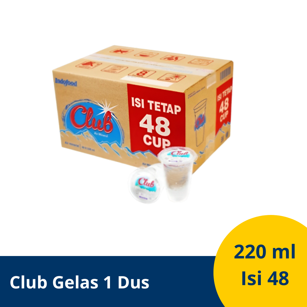 

CLUB Air Mineral Gelas 1 Dus | 220ml | Isi 48 Gelas