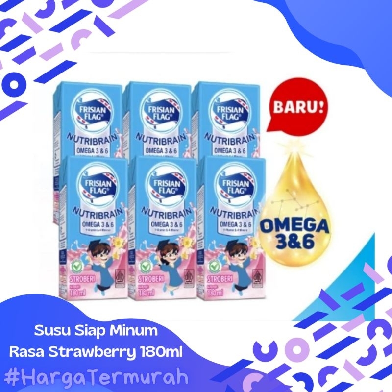 

Frisian Flag Omega 180ml rasa strawberry | Susu bendera kotak 180ml strobery