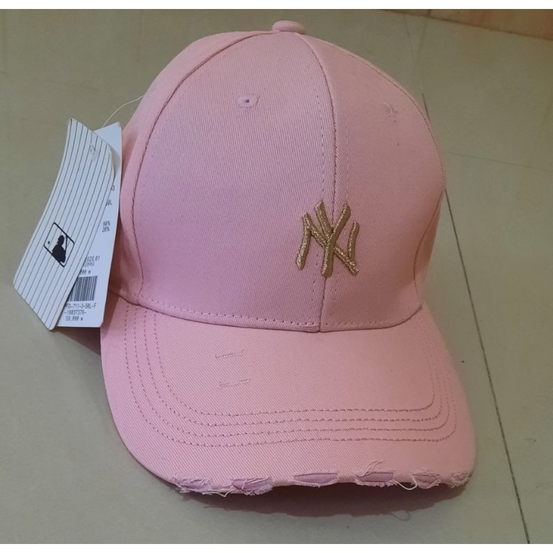 Topi baseball original MLB warna pink - New
