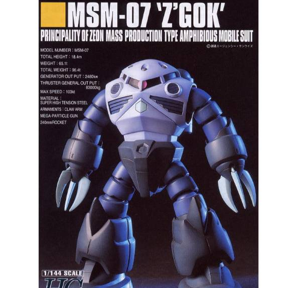 Original Made In Japan HG 1/144 Zgok Z'gok Zgock Z'gock mass production type