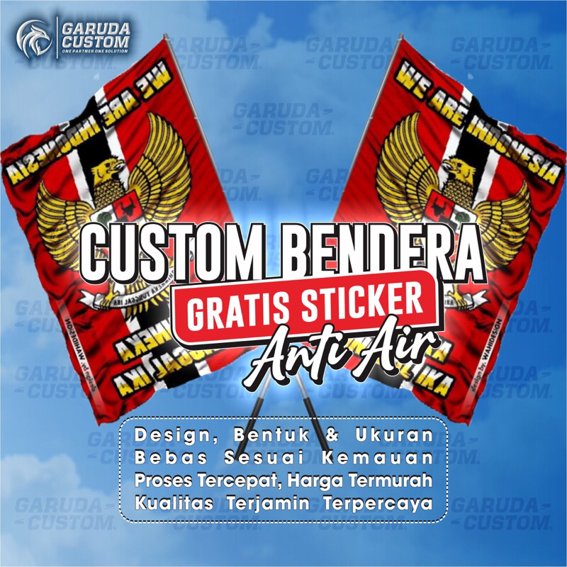 Bendera Custom Logo Sendiri | Hand Flag Custom | Bendera Komunitas | Umbul - Umbul Custom | Cetak Sp